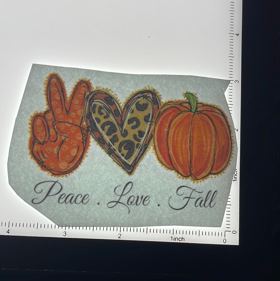 Peace love fall leopard heart - Screen Print - 2 for $1