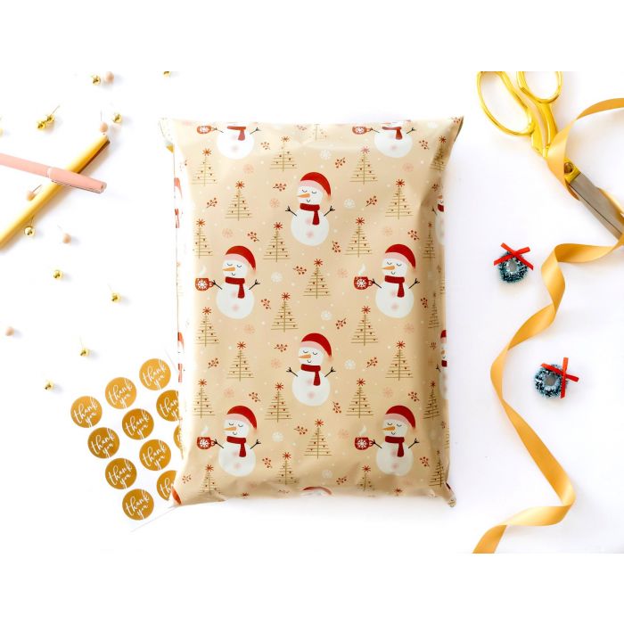 10x13 Snowmen poly mailer - In stock